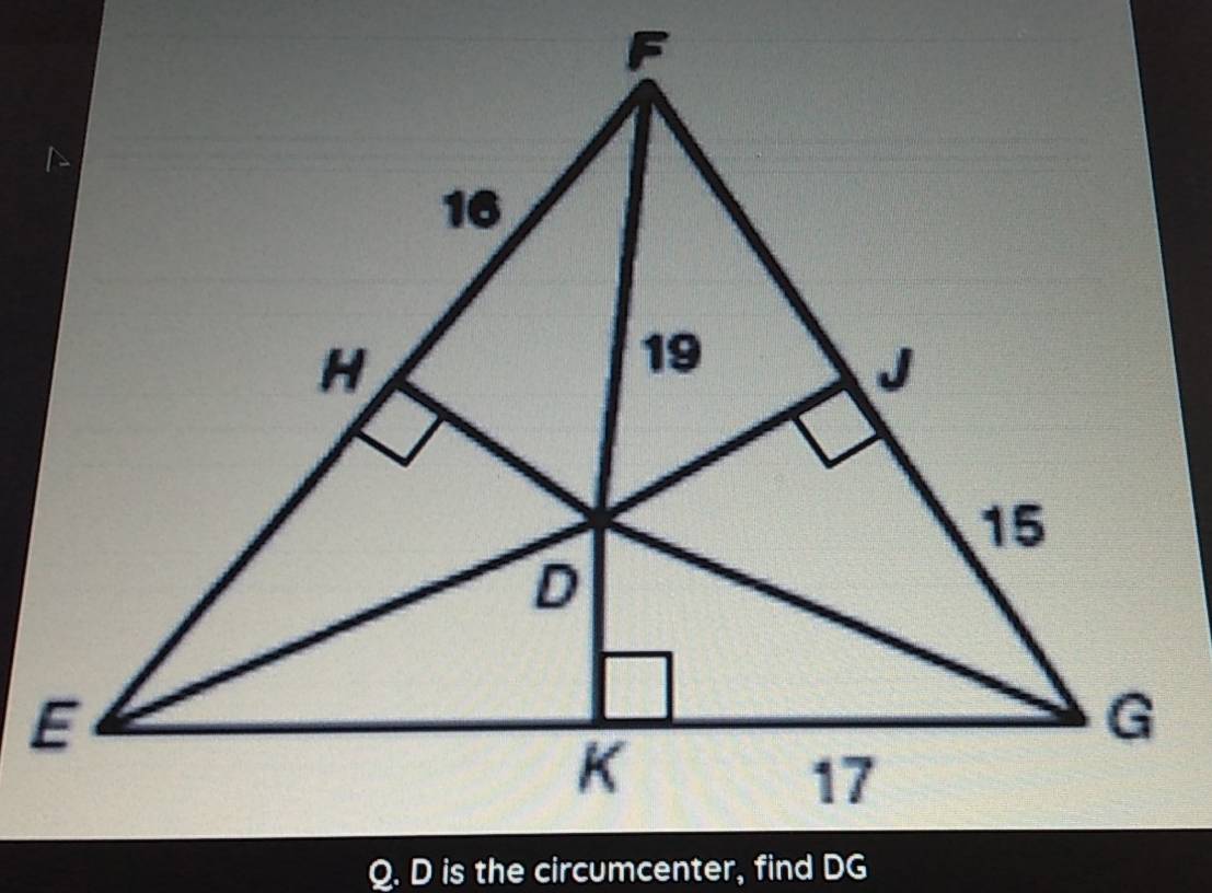 D is the circumcenter, find DG