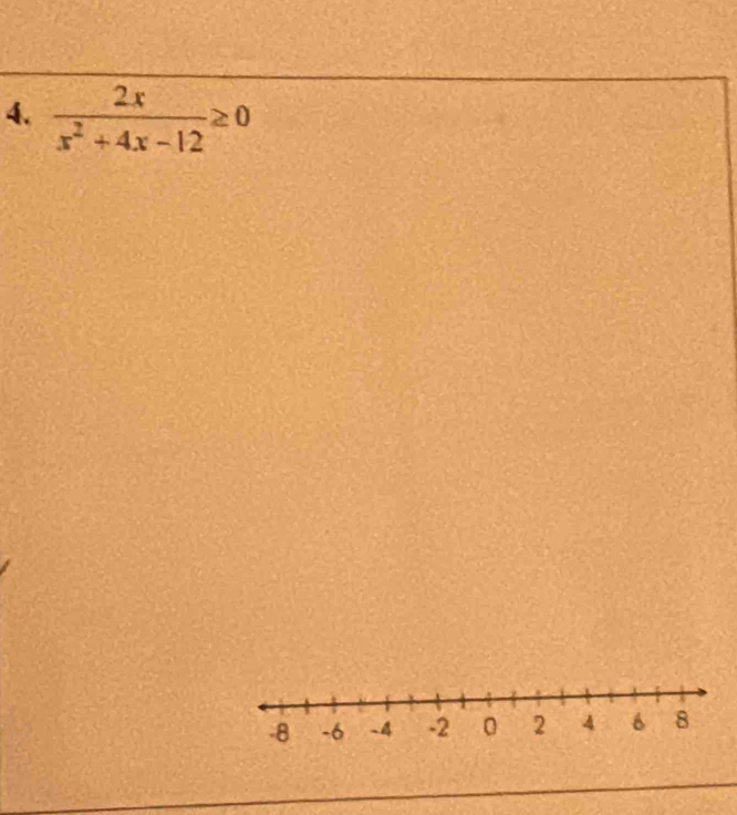  2x/x^2+4x-12 ≥ 0