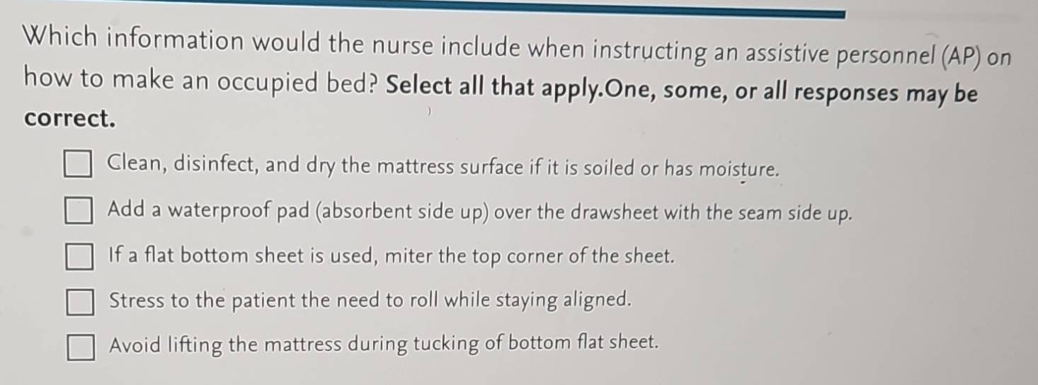 Solved: Which information would the nurse include when instructing an ...