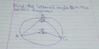 Find the lettered angle in the 
below diagram