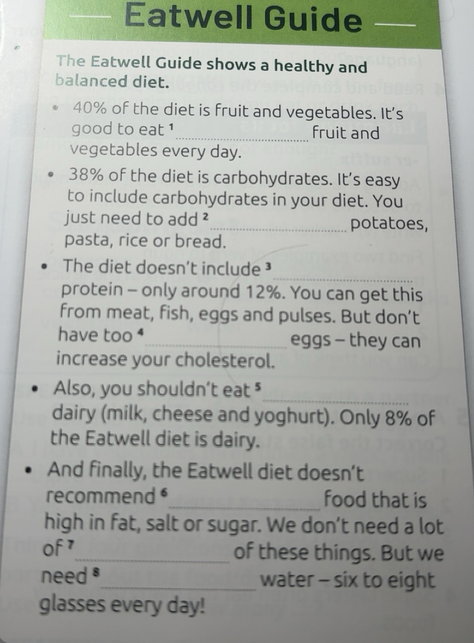 Risolto:Eatwell Guide_ The Eatwell Guide shows a healthy and balanced ...