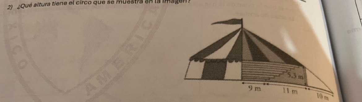 ¿Qué altura tiene el circo que se muestra en la imagen
10 m