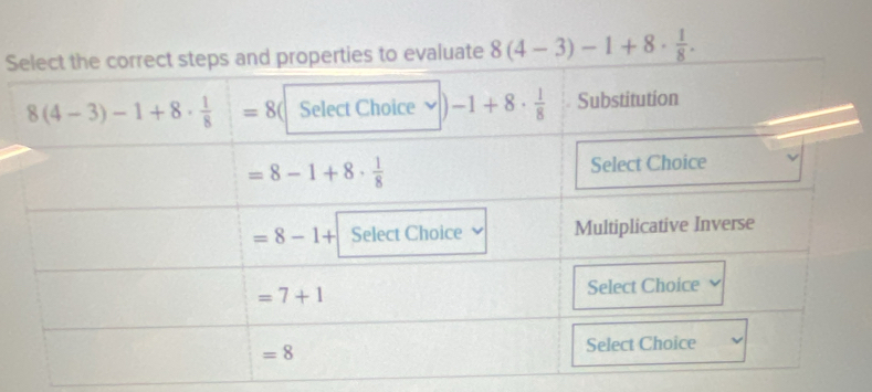 Se 8(4-3)-1+8·  1/8 .