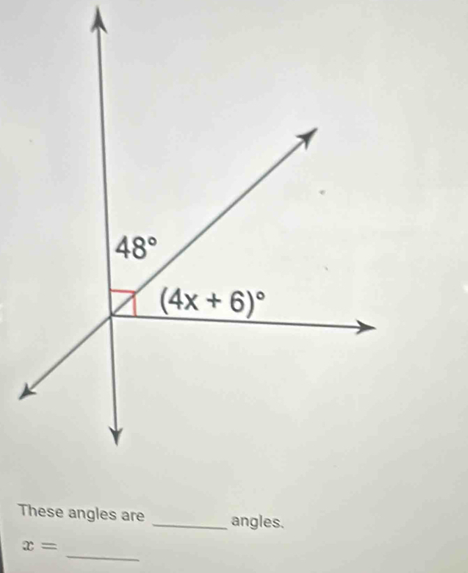 These angles are _angles.
_
x=