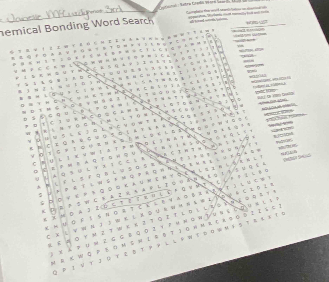 erod:  Petional : Extra Credit Word Search, Mo  c 
Complete the word search below on chensical lab
emical Bonding Word Search apparatus. Students must comectly fied and dce
all lated words below. WORD LIST
G T R ￥ 1 Z Z W Y E O C H Z Z V A A  K и g N W W Y T X W P Vuect ermces LENES OOT GLASIU=
R R Q F ◎ A A V PΟ R T B T D M PV J E N U P C O H T T M 1 60161 md
P B к H 3 Τ 2 D X F E H E B P M U C т L C T G U A M M X E C
V M P C C K W 2 2 G M W H M V E O P M J C A V Y р Y 3 3 T 6
P Ι S K H G U Y M A C R S Q A. P J Z H E Y S A D Q T S Z A M  
Y S I E G B J A D C T J U U U R B U X S B P K F G H R I L P
B 3 N  L N U I D J N 1  N E N G H P K N X Z J S F P S L O
B BH L D U F C I R M E B R N L SA Y W RQ E ) I S Q S I U
O N Y H C N C U H Κ T M M R Y Κ C N I D J A T K E E I P C B WORLSPLR E
N D T Μ G VΟ E V W B R 2 Ι 01 TU Ο D U  C 0 Κ 5 E J BD MONATENEC HOLECULES
D S S G Q U L B L P οк Μ I CR β T Ν R T TW a R R X Y οD CHEMICAL FORMILI
COVNLENT YoND
MOLECIAAR ORRES
P D t C J u R M C D Q G am e aaR l g t o r n TP Y R N 1 SONEC BOND RAE OF ZERO CHARGE
METSCOC BONOS
w B R  L Ν Y ο G п Ι M L L Y ο ΝL L μ S C u D F 2 Ι G J р о
STRUCTURA FOlDRtA 
N 0 U U S L Ε J ο Ε Ν с V Ο W Τ ε Ρ U Ç G QE S X S ον δW
TSPR BOND
K N C ZQ E B G υ οSΟ Ι ΑΥ ΕA RΟ с Υ Ι р Ν Ι ι м Ν χт
ELECTYONS
。 T G P Ι Ο U R Ν χ G Ι Μ L D Κ L G R Ε Μ Q U P W VG ο C
PROTONS
C U L Ι Κ V W Ι A T Ρ Μ C Ο Ε J N A Υ Ν L CΝ D χ Ε Q F S
SONBLE DONd
。 E R F M E A Q Τ G H Q U Ι Ο Τ Ν ν I R S ủ σ  ε ο Κ Q ι Τ Y
U a  Q S ∪ L υ χ Ι с с ι ε τα α с Z Μ Τ η ढ м Ν Ι R ι U x
A B  F  LS F Q B L u S o S R G aN E JF u e a R U N N T Y
S u F P r t L w s F m q P r q H Λ l Qe h re l u x o ag w NETRONS
S ο ο ν Κ Ρ Ε Q Dο Κ AυΜ ε Μ Υ Ο εм ι g z Ν ι Βr Νl T NUCLEUS ENERGY SHELLS
K D R F S W C E A Z R S A P L Z O U A N A E 0 1 E S U Q E A
Κ X M D A J Z ⑦ C Τ Ε T R U L E F Q V M ΤX с L F F Z L B C
K H U Ο F I S N Ο R T C E L E V A O B XR BO TJ L U C W Y
C X L V W N J J W K L X D U R W H N E W Z ! O U R C Z D Z R
R Ε A Ο Υ Μ Z Τ W Κ Κ Z Τ QZ Τ L D L L R ο χ Ν ε ο Q R Υ Ý
Ι χA ΡU Μ Z G G Β Q Ο Z Υ FHΜ O W τ υ Ν ειοUΝ ι ι N
M R K W Q P E O M S M I R B T J O H M R C RD O D Z Z S C ？
O P I V Y J D Y E B T P P L L P W T D O W M F S T R Κ X T 。