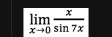 limlimits _xto 0 x/sin 7x 