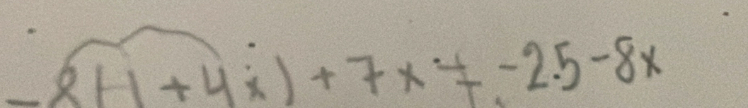 -x+1+4x)+7x+-2.5-8x