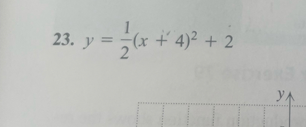 y= 1/2 (x+4)^2+2