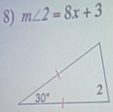 m∠ 2=8x+3