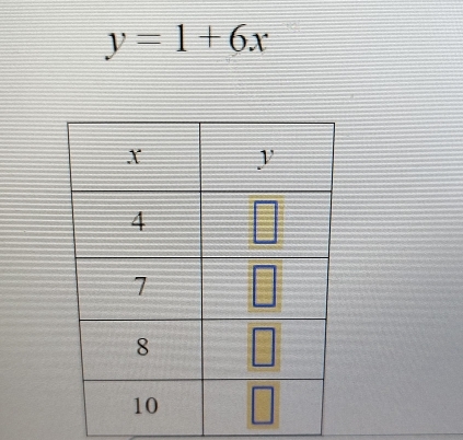 y=1+6x