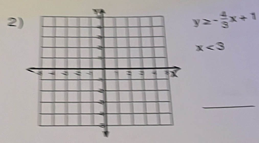 2
y≥ - 4/3 x+1
x<3</tex> 
_