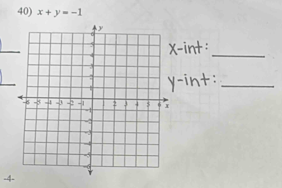 x+y=-1
_ 
_
-4