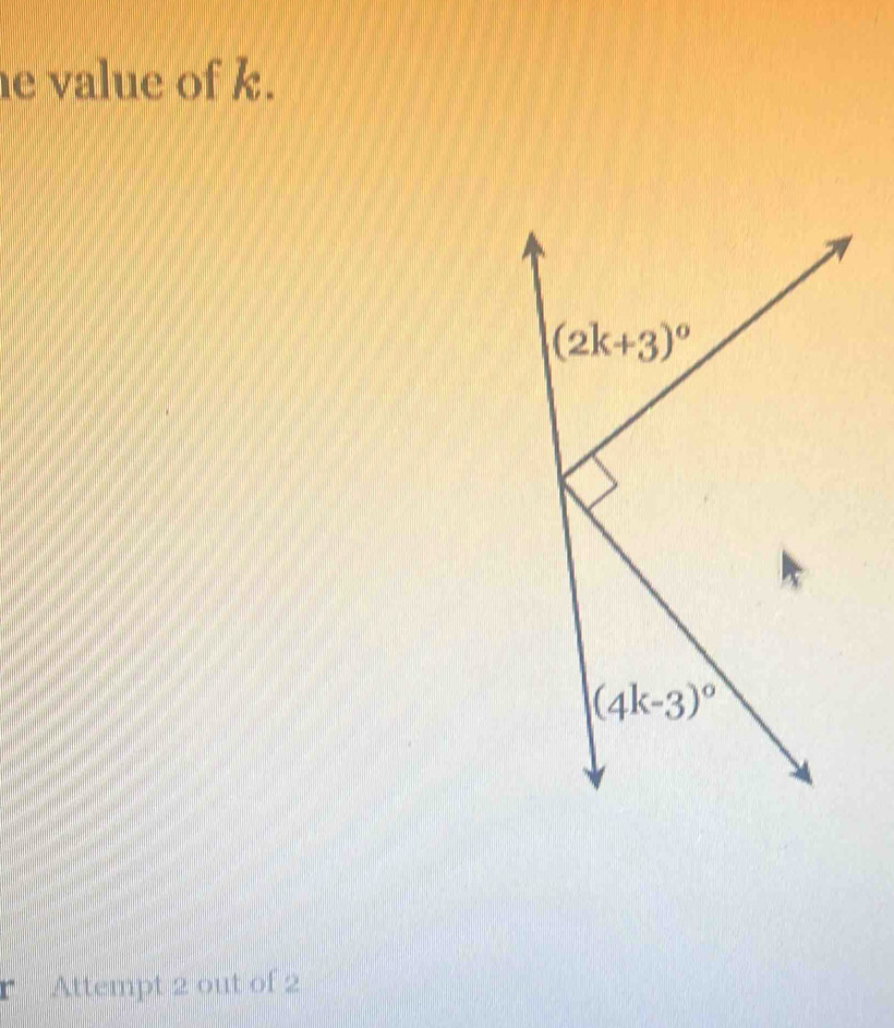 value of k.
Attempt 2 out of 2