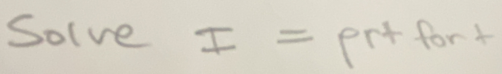 Solve I=prtfort