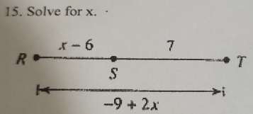 Solve for x.
T