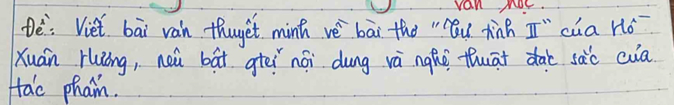 van Mot. 
De: Viet bāi van thuget minh vè bāi the "ǒu tinh I" cua H_0^(wedge)
Xuán ruāíng, noǔ bāat gtēǐ nái dung và nghe thuāt dào sàc cua 
Hao pham.