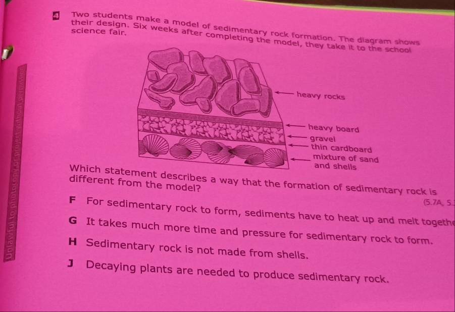 Solved: Two students make a model of sedimentary rock formation. The ...