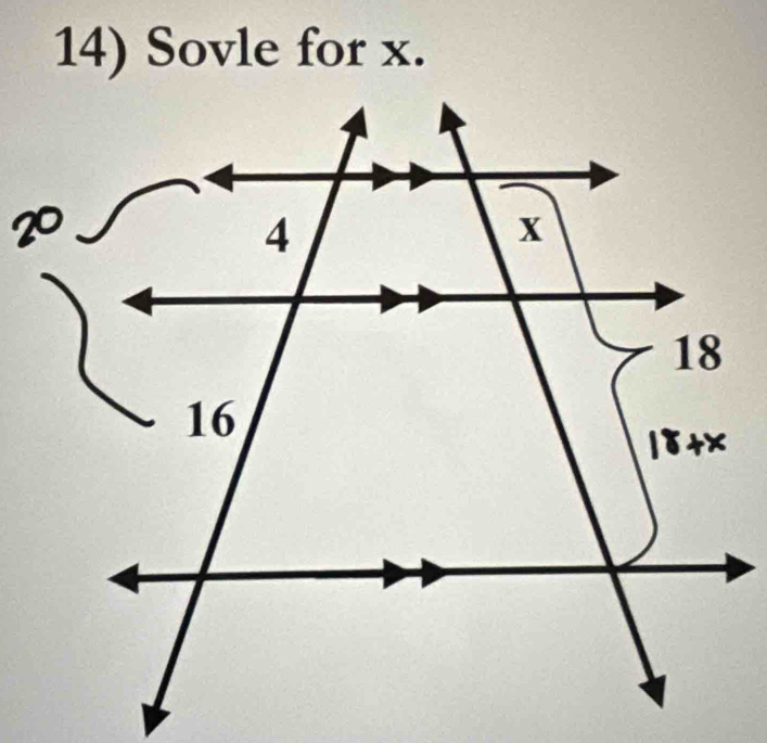 Sovle for x.