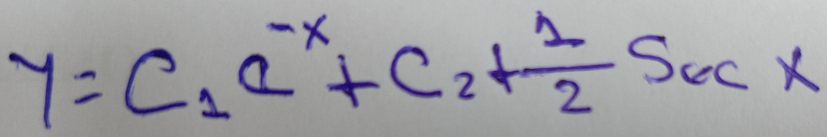 y=C_1e^(-x)+C_2+ 1/2 Secx