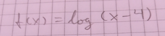 f(x)=log (x-4)