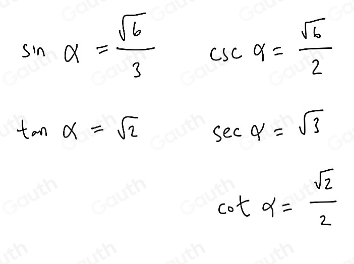 Solved: Given the function value of the acute angle, find the other ...