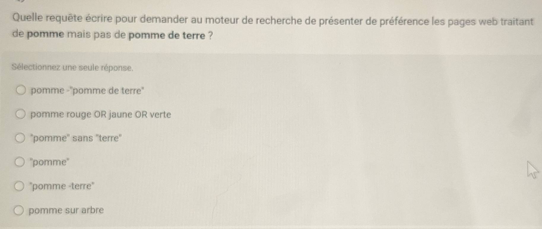 Résolu Quelle requête écrire pour demander au moteur de recherche de — free download