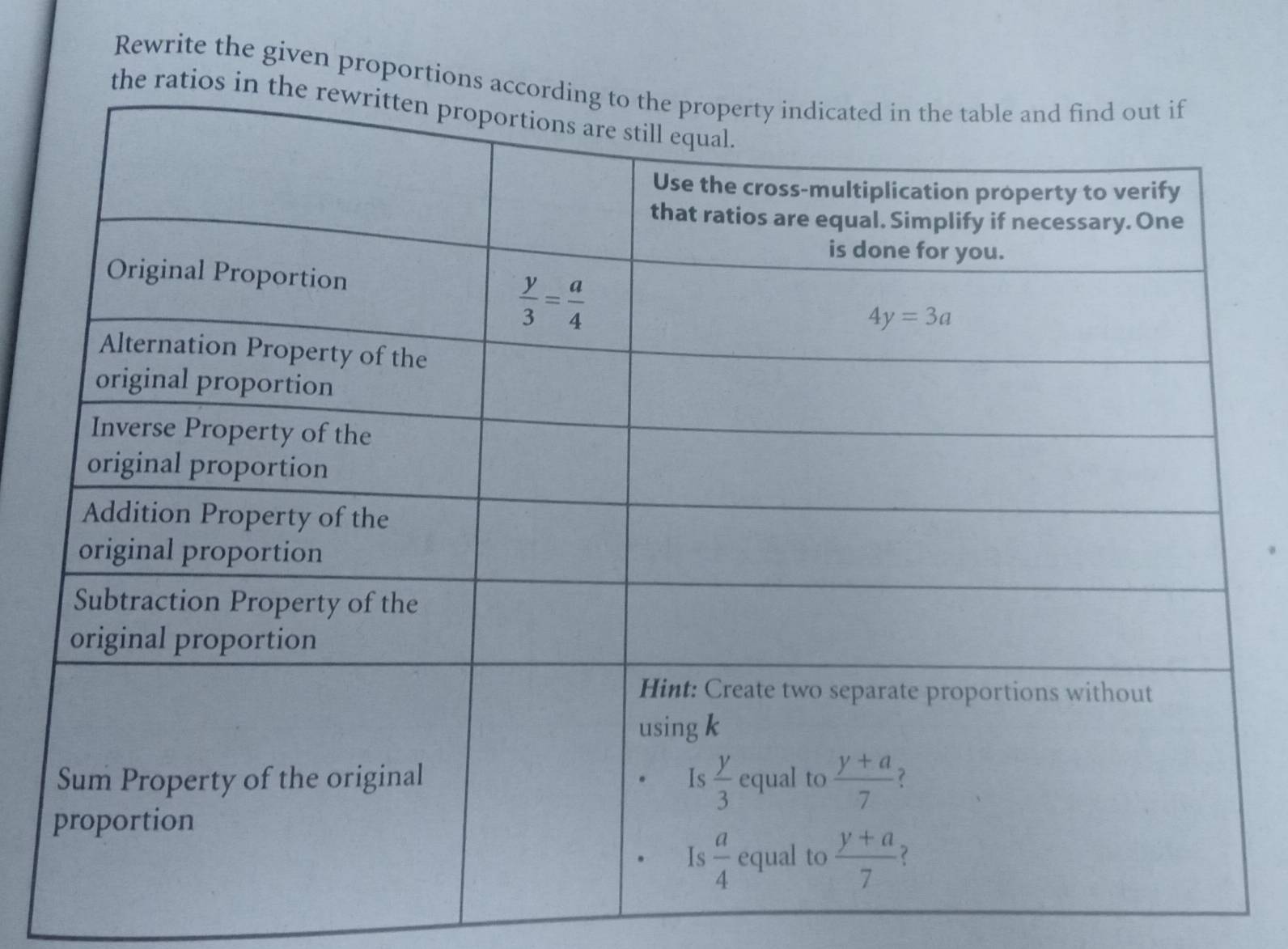 Rewrite the given proportions 
the ratios i