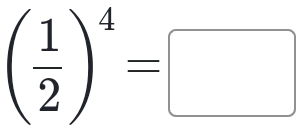 ( 1/2 )^4=□