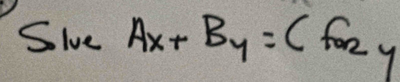 Slve Ax+By=Cfony