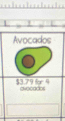 Avocados
$3.79 for 4
avocados