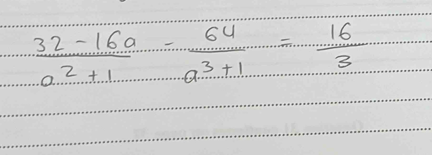  (32-16a)/a^2+1 = 64/3+1 = 16/3 