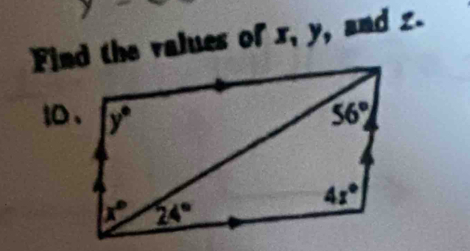 Find the values of r, y, and z.
ID、