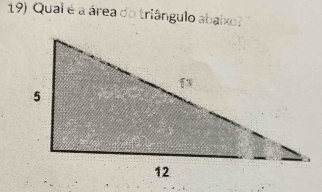 Qual é a área do triângulo abaixo?