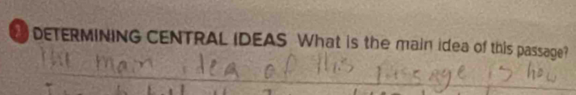 DETERMINING CENTRAL IDEAS What is the main idea of this passage? 
_ 
_