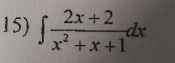 ∈t  (2x+2)/x^2+x+1 dx