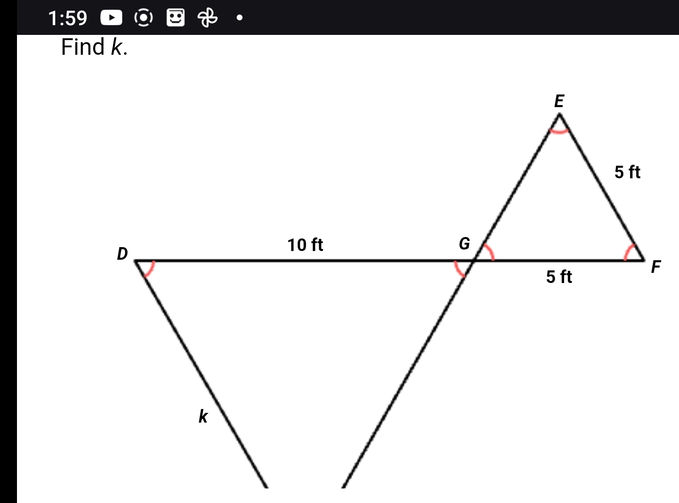 1:59
Find k.