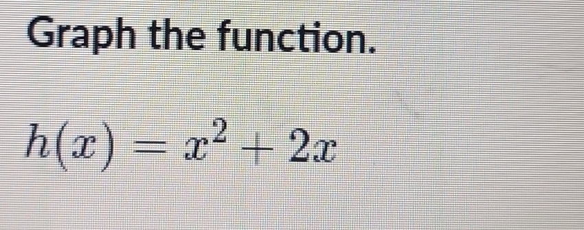 Graph the function.
h(x)=x^2+2x