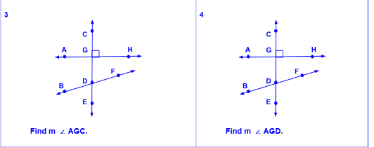 Find m∠ AGC. Find m∠ AGD.