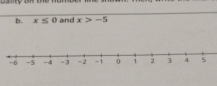 uality on the humber 
b. x≤ 0 and x>-5