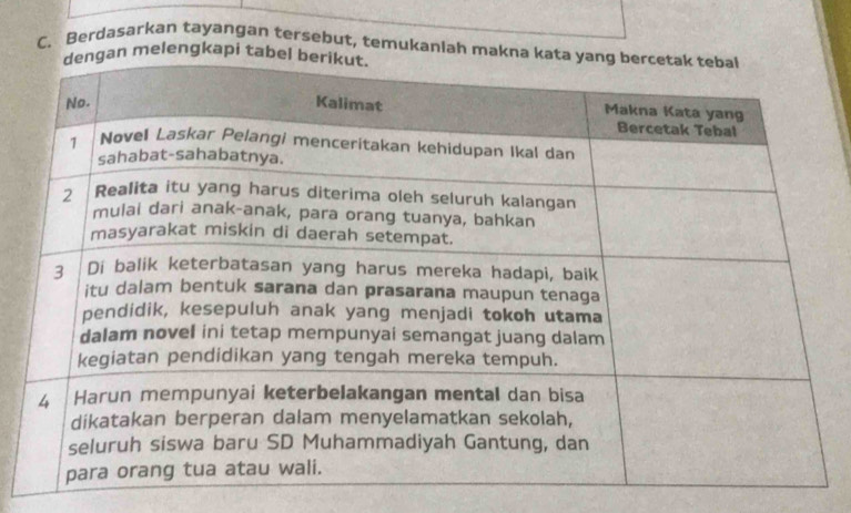 Berdasarkan tayangan tersebut, temukaniah 
gk