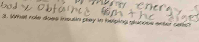 What role does insulin play in helping glucose enter cals?
