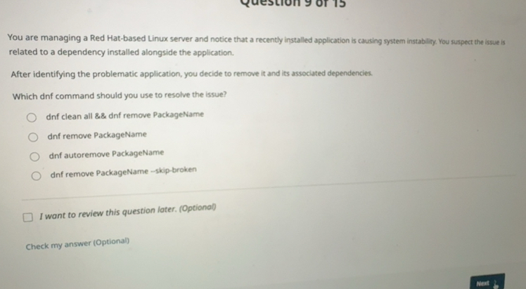 Solved: You are managing a Red Hat-based Linux server and notice that a ...