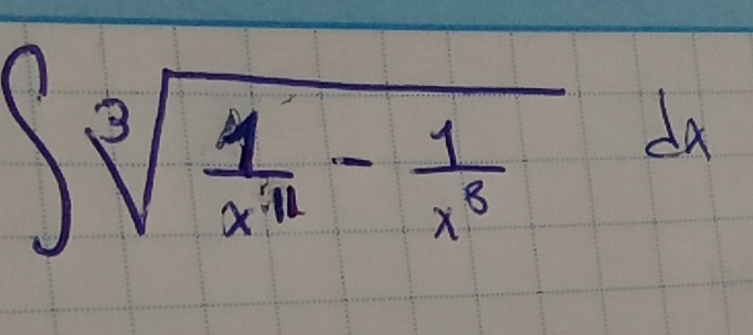 ∈t sqrt[3](frac 4)x^(41)- 1/x^8 dx