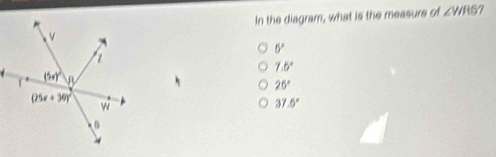 In the diagram, what is the measure of ∠ YIJ 167
6°
7.5°
26°
37.6°