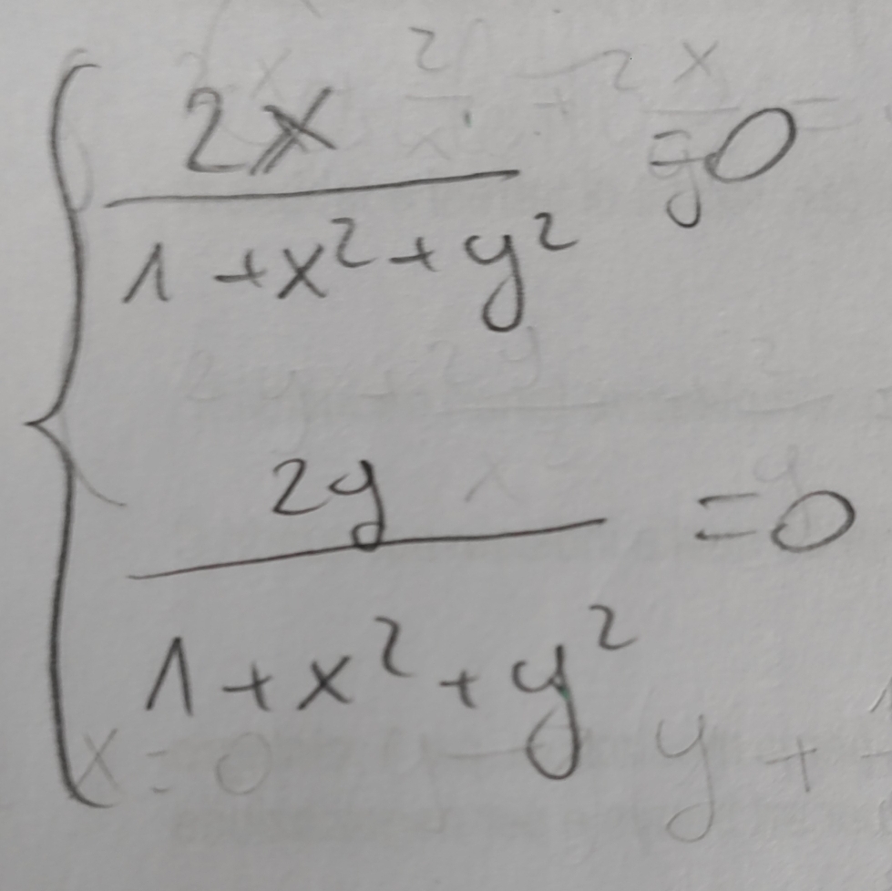 beginarrayl frac 3x4x^2x+1= -frac x-1+x+2x^2=2x -frac 2y4x+1+ 1/4 =0  1/4x+1 =0endarray.