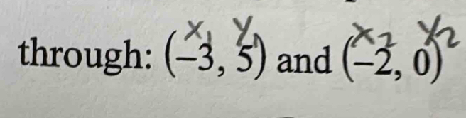 through: (-3,5) and (−2,0)