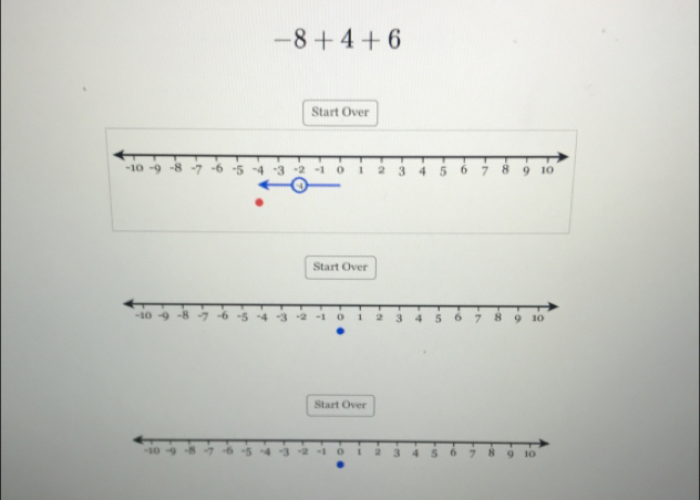 -8+4+6
Start Over 
Start Over 
Start Over