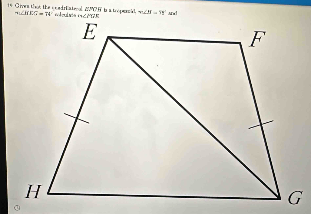 Given that the quadrilateral EFGH is a trapezoid,