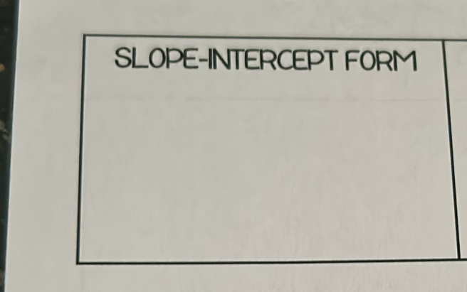 SLOPE-INTERCEPT FORM