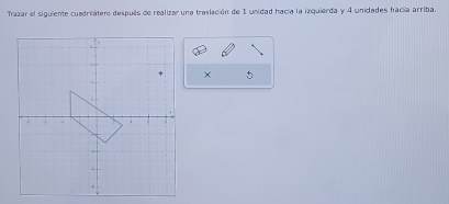 Trazar el siguiente cuadriátero después de realizar una traslación de 1 unidad hacía la izquierda y 4 unidades hacia arriba. 
× 5